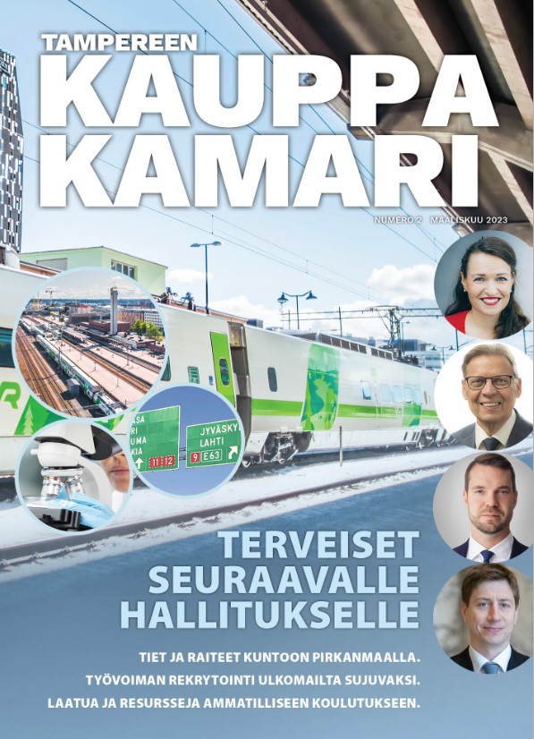 Tampereen kauppakamarilehti 2/2023 Pirkanmaan edunvalvonta hallitusohjelma tavoitteet