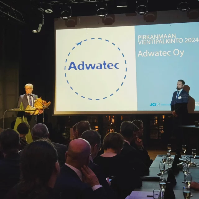 Pirkanmaan Vientipalkinnon 2024 sai Syyskokouksessa @adwatec. Lämpimät onnittelut! 
#k2tre #syyskokous2024 #pirkanmaanvientipalkinto